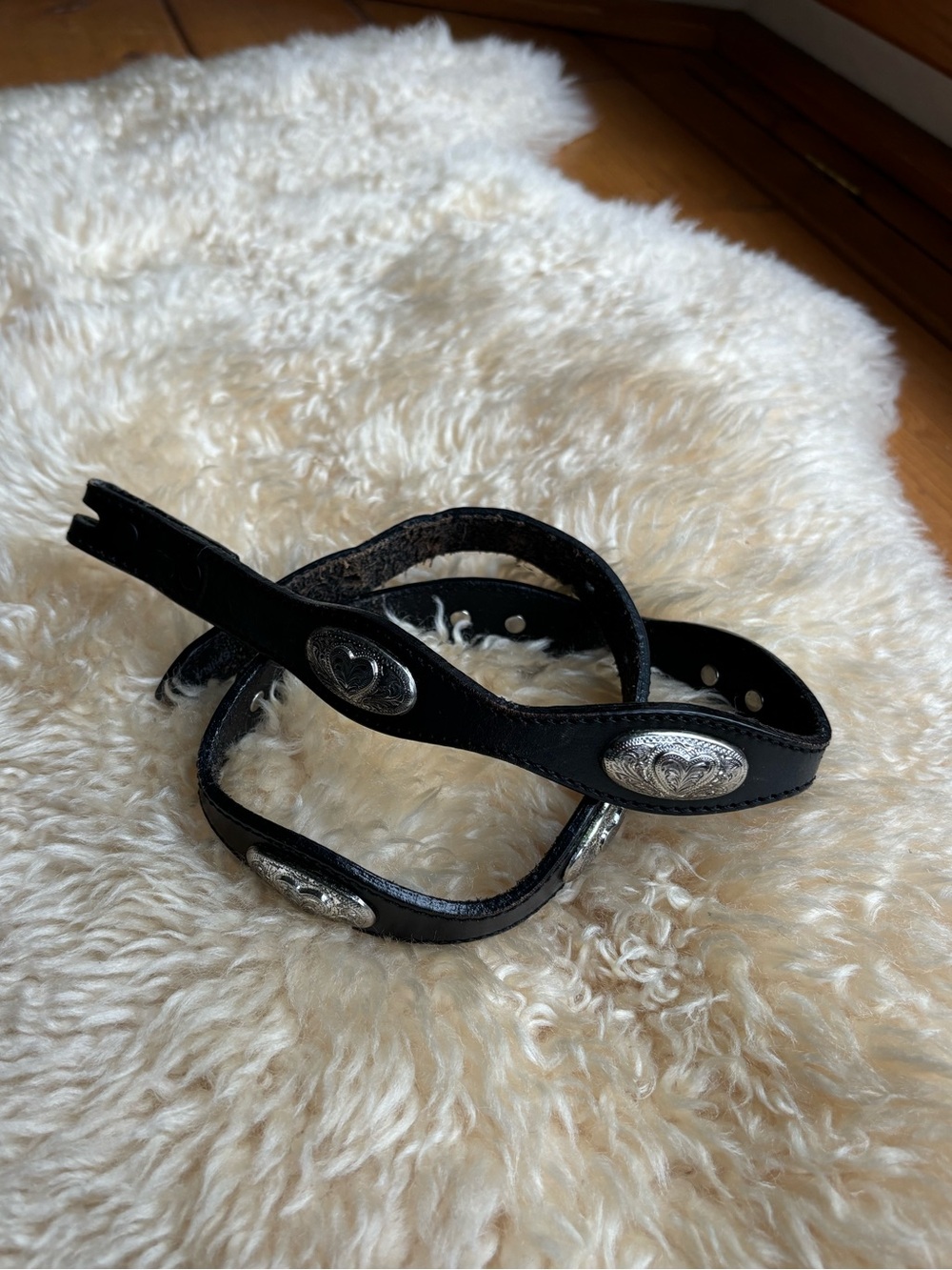 Vintage Western Leather and Silver Belt